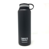 Campsite Essentials 40oz Wide Mouth Insulated Bottle, Midnight Black (2-Pack)
