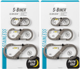 Nite Ize 3-Pack S-Biner SlideLock S.S. Carabiners #2 #3 #4 - Stainless (2-Pack)