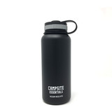 Campsite Essentials 32oz Wide Mouth Insulated Bottle, Midnight Black (2-Pack)