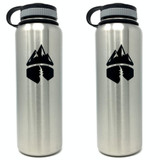 Campsite Essentials 40oz Wide Mouth Insulated Bottle, Brushed Stainless (2-Pack)