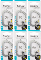 Nite Ize SlideLock Stainless Steel Carabiner #3 - Stainless (6-Pack)