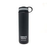 Campsite Essentials 22oz Wide Mouth Insulated Bottle, Midnight Black (2-Pack)