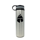 Campsite Essentials 22oz Wide Mouth Insulated Bottle, Brushed Stainless (2-Pack)