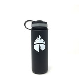 Campsite Essentials 18oz Wide Mouth Insulated Bottle, Midnight Black (2-Pack)