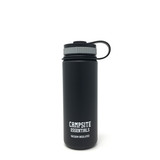 Campsite Essentials 18oz Wide Mouth Insulated Bottle, Midnight Black (2-Pack)