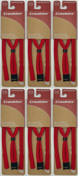Croakies Micro Suiter Eyewear Retainer, Sm. 2-5mm - Red (6-Pack)