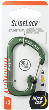 Nite Ize SlideLock Aluminum Carabiner #3 - Olive