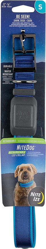 Nite Ize NiteDog Rechargeable LED Collar, Small - Blue LED