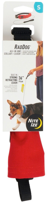 Nite Ize RadDog All-in-One Collar + Leash, Small - Red