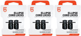 GEAR AID 2-Piece Ellipse Cord Locks for 4mm Cord - Black (3-Pack)