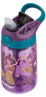 Contigo Kids Straw Water Bottle, 14 oz - Eggplant Mermaid