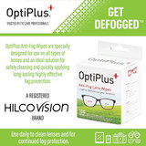 OptiPlus 100-Count Pre-Moistened Anti-Fog Lens Wipes, 6" x 5"