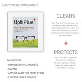 OptiPlus 100-Count Pre-Moistened Anti-Fog Lens Wipes, 6" x 5"