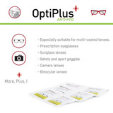 OptiPlus 60-Count Pre-Moistened Anti-Fog Lens Wipes, 6" x 5"