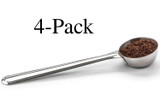 RSVP Endurance Stainless Steel Long Handle Coffee Scoop, 2 Tbsp. (4-Pack)