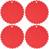 Norpro Red Silicone Jar Opener, 6 Inches  (4-Pack)