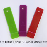 Fox Run Plastic Tab Can Opener, Assorted Colors (6-Pack)