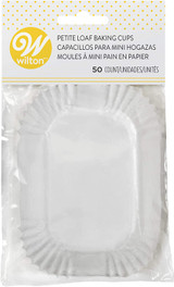 Wilton 50-Count White Petite Loaf Baking Cups, 3 ¼ x 2 Inches (4-Pack)