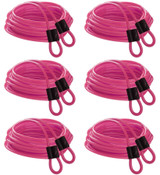 Champion Sports Set of 2 Double Dutch Speed Ropes, 16' - Pink (6-Pack)