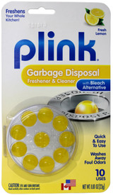 Plink Pack of 10 Garbage Disposer Cleaner and Deodorizer, Lemon