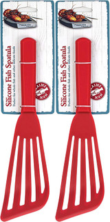 Maine Man Silicone Fish Spatula 11 inches, Red (2-Pack)