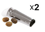 Norpro Metal Nutmeg Grater with Non-Slip Rubber Guard, 5 ½ Inches (2-Pack)