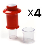 Norpro Pastry Corer Cupcake Frosting Custard Filling, 3 Piece Set Red (4-Pack)