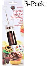 Norpro 9-Piece Cupcake Injector/Decorating Set with 8 Assorted Tips (3-Pack)