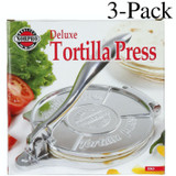 Norpro Cast Aluminum Deluxe Tortilla Press, 6 Inch Diameter (3-Pack)