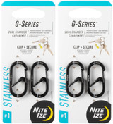 Nite Ize 2-Pack G-Series Dual Chamber S.S. Carabiner #1 - Black (2-Pack)