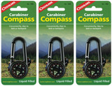 Coghlan's Aluminum Carabiner Liquid Filled Compass (3-Pack)