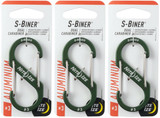Nite Ize S-Biner Aluminum Dual Carabiner #3 - Olive (3-Pack)