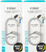 Nite Ize G-Series Dual Chamber Stainless Steel Carabiner #4 - Stainless (2-Pack)