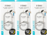 Nite Ize G-Series Dual Chamber Stainless Steel Carabiner #4 - Stainless (3-Pack)