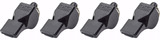 Fox 40 Classic Official 3-Chamber Pealess Whistle, Black (4-Pack)