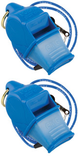 Fox 40 Sonik Blast CMG 3-Chamber Pealess Whistle + Lanyard, Blue (2-Pack)