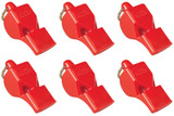 Fox 40 Classic Safety 3-Chamber Pealess Whistle, Red (6-Pack)