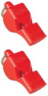 Fox 40 Classic Safety 3-Chamber Pealess Whistle, Red (2-Pack)
