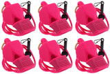Fox 40 Classic Official CMG 3-Chamber Pealess Whistle + Lanyard, Pink (6-Pack)