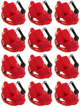 Fox 40 Classic Official CMG 3-Chamber Pealess Whistle + Lanyard, Red (12-Pack)