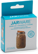 Jarware Drink Lid for Regular Mouth Mason Jars - Orange