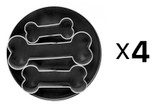 Fox Run 3-Piece Stainless Steel Dog Bone Cookie Cutters w/ Storage Tin (4-Pack)