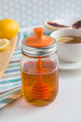 Jarware Honey Dipper for Regular Mouth Mason Jars - Orange (12-Pack)