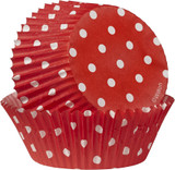 Wilton 75-Count Red Polka Dots Baking Cups, Standard Size