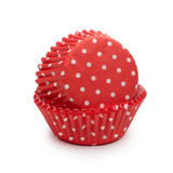 Fox Run Red Polka Dot Baking Cups - Set of 50 Standard Size Cupcake Liners