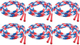 Champion Sports Plastic Segmented Jump Rope, 16 Feet - Blue/Red/White (6-Pack)