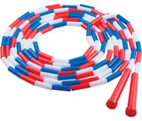 Champion Sports Plastic Segmented Jump Rope, 16 Feet - Blue/Red/White