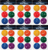 Champion Sports Set of 6 Plastic Softballs, 12" - Assorted Colors (6-Pack)
