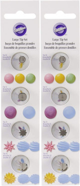 Wilton Round 10 and 12 and Star 21 and 32 Tip Set - 4 Icing Tips (2-Pack)