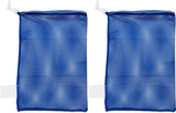 Champion Sports Nylon Mesh Equipment Bag, 18 x 12 Inches - Blue (2-Pack)